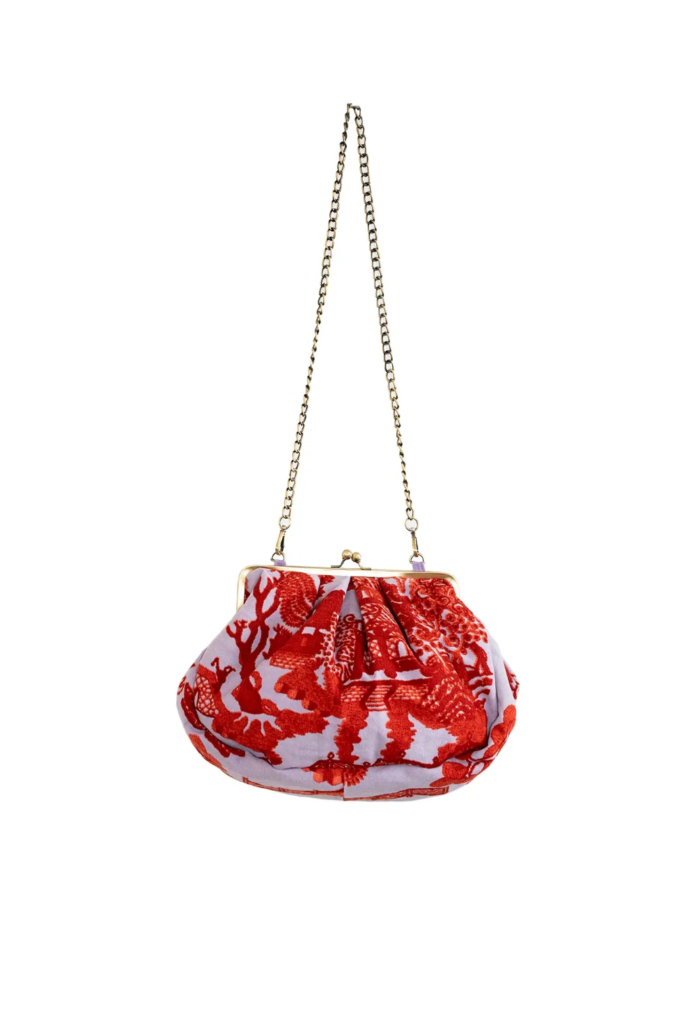 One Hundred Stars Kisslock Clutch Bag in Violet Giant Willow Print - BKLGIWVIO - Image 3